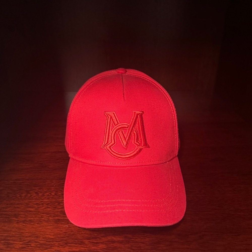 Red Moncler baseball Cap with Logo